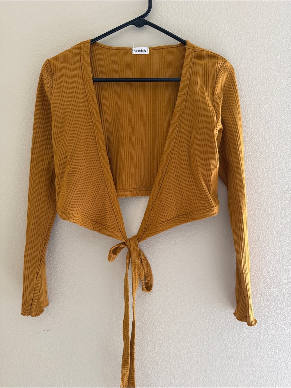 Vitamin A Ribbed Wrap Top